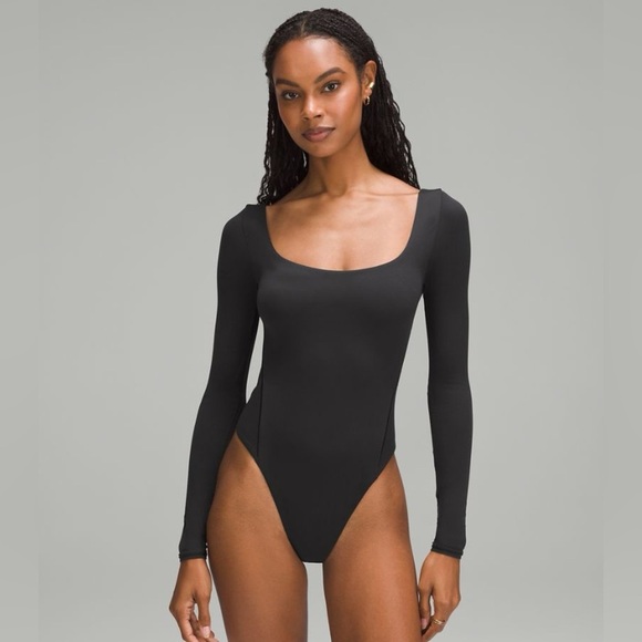 Lululemon Wundermost Ultra-Soft Nulu Square-Neck Long-Sleeve Bodysuit, Size S - Picture 1 of 6